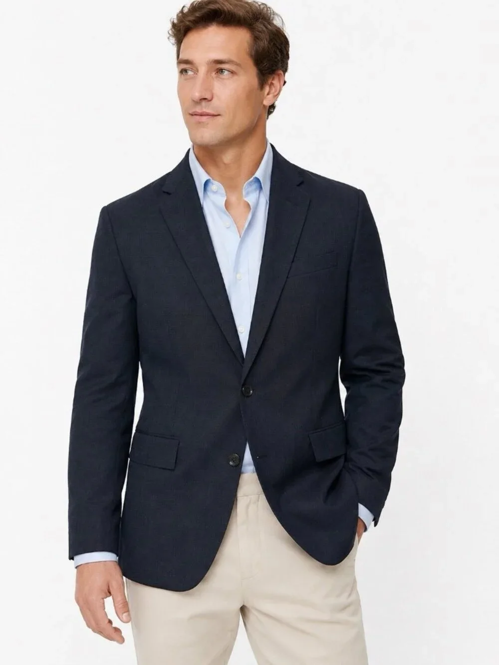 J CREW LUDLOW jacket blazer charcoal gray 38R 100% wool tailored business preppy